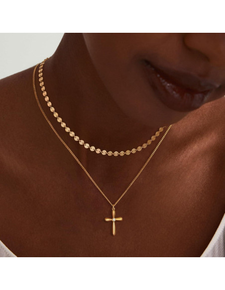 Collar Choker Dremmy Studios Oro 14K Minimalista 16"+2"