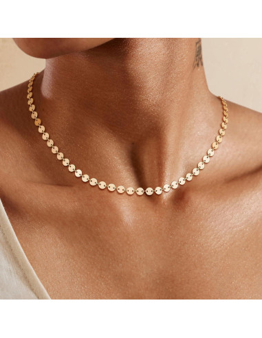 Collar Choker Dremmy Studios Oro 14K Minimalista 16"+2"