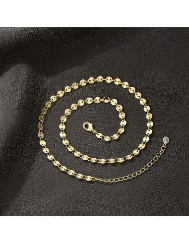 Collar Choker Dremmy Studios Oro 14K Minimalista 16"+2"