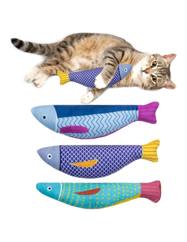 Juguetes para Gato Maiiu de Catnip en Forma de Pez - 3 Piezas