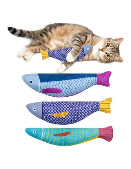 Juguetes para Gato Maiiu de Catnip en Forma de Pez - 3 Piezas