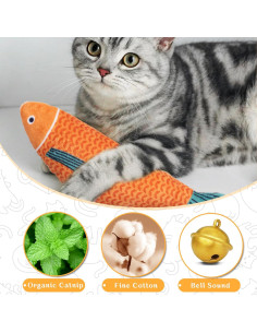 Juguetes para Gato Maiiu de Catnip en Forma de Pez - 3 Piezas 2