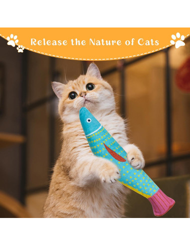 Juguetes para Gato Maiiu de Catnip en Forma de Pez - 3 Piezas
