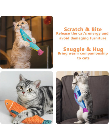 Juguetes para Gato Maiiu de Catnip en Forma de Pez - 3 Piezas