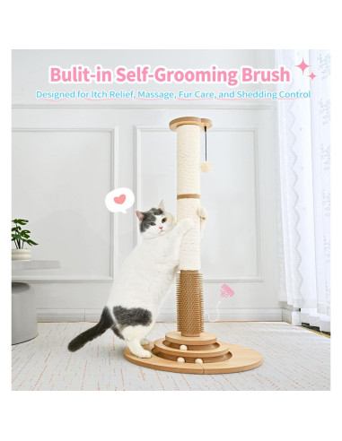 Poste Rascador para Gatos Made4Pets 85.5 cm con Juguete Interactivo