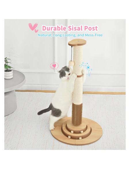 Poste Rascador para Gatos Made4Pets 85.5 cm con Juguete Interactivo