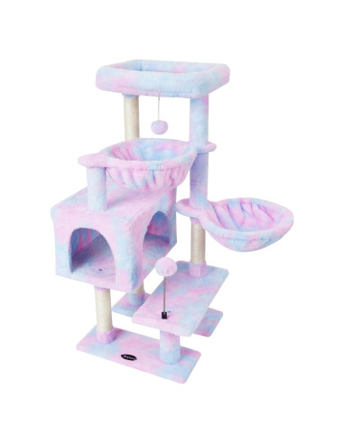 Árbol para Gatos KIYUMI 99 cm con Rascador y Hamacas Arcoíris