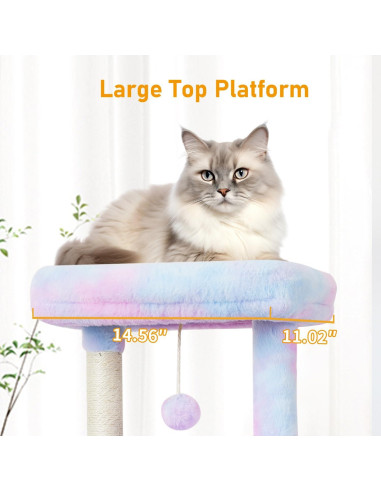 Árbol para Gatos KIYUMI 99 cm con Rascador y Hamacas Arcoíris