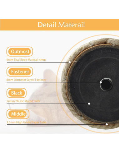 4 Piezas Poste Rascador para Gatos MUYG 40 cm Sisal Natural