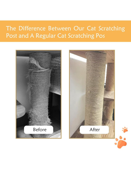 4 Piezas Poste Rascador para Gatos MUYG 40 cm Sisal Natural