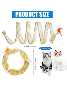 Túnel de Juguete para Gato TOYMIS 25cm Plegable con Plumas 2