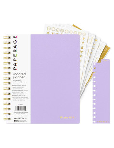 Planificador Sin Fecha 12 Meses Paperage Lavanda 19x23 cm