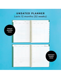 Planificador Sin Fecha 12 Meses Paperage Lavanda 19x23 cm 2