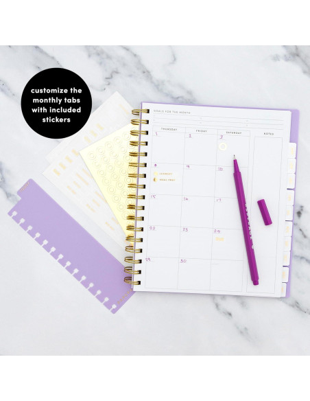 Planificador Sin Fecha 12 Meses Paperage Lavanda 19x23 cm