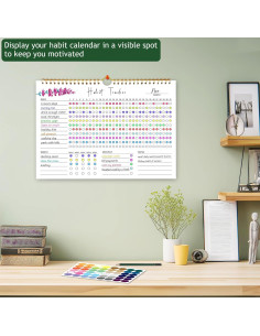 Calendario de Seguimiento de Hábitos PIOOJK 29.7x21.6 cm 2