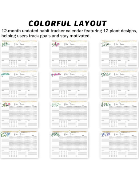 Calendario de Seguimiento de Hábitos PIOOJK 29.7x21.6 cm Calendario de Seguimiento de Hábitos PIOOJK 29.7x21.6 cm
