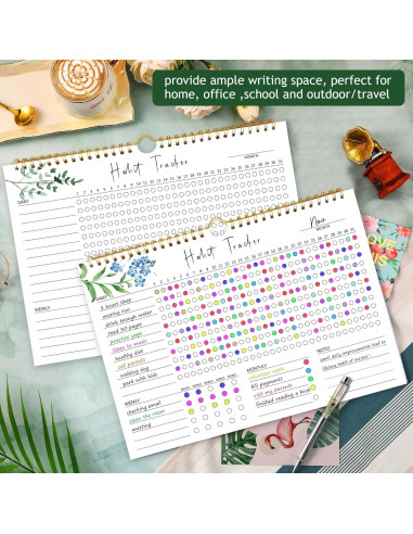 Calendario de Seguimiento de Hábitos PIOOJK 29.7x21.6 cm