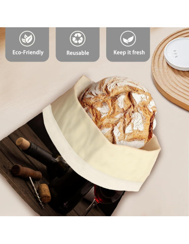 Bolsas de Pan Reutilizables de Cera de Abeja SINENRY - 2 Unidades