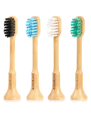 Cabezas de cepillo de dientes de bambú Ponpace - Cerdas suaves