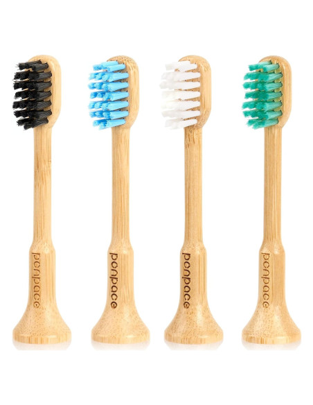 Cabezas de cepillo de dientes de bambú Ponpace - Cerdas suaves