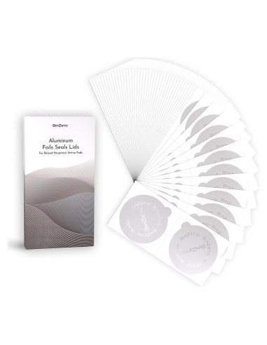 100 Tapas de Sellado Aluminio BinZetic para Nespresso Vertuo 62mm