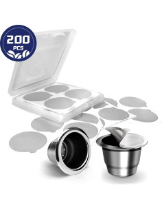 Tapas de Aluminio Autoadhesivas BiuBox para Cápsulas de Café 200 Unidades 2