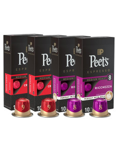 Cápsulas de Espresso Peet's - Variedad 40 Unidades, Compatible Nespresso
