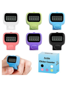 Contador Clicker Amble, Paquete de 6, Digital, 5 Dígitos