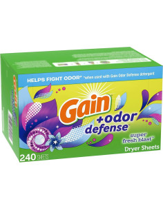 Hojas para Secadora Gain + Defensa contra Olores 240 ct 2