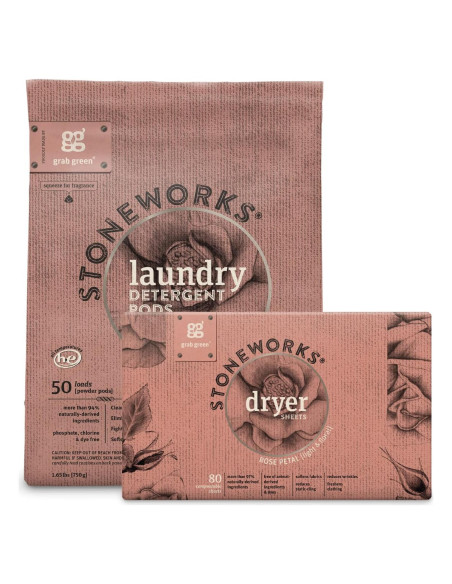 Cápsulas de Detergente y Hojas para Secadora Grab Green 80 Unidades Pétalo de Rosa