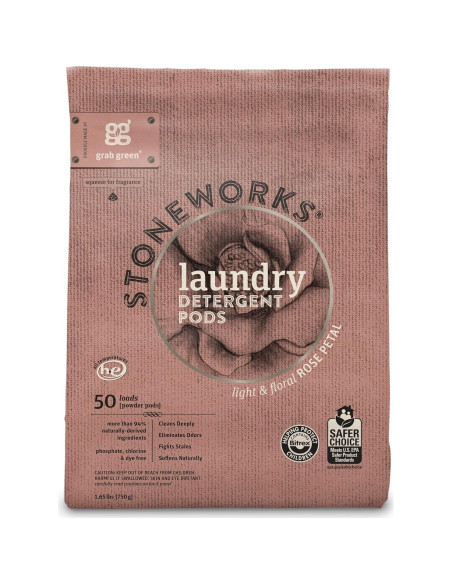 Cápsulas de Detergente y Hojas para Secadora Grab Green 80 Unidades Pétalo de Rosa