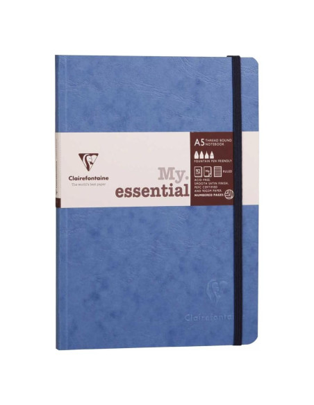 Cuaderno Enlazado Clairefontaine A5 Rayado 192 Páginas Azul