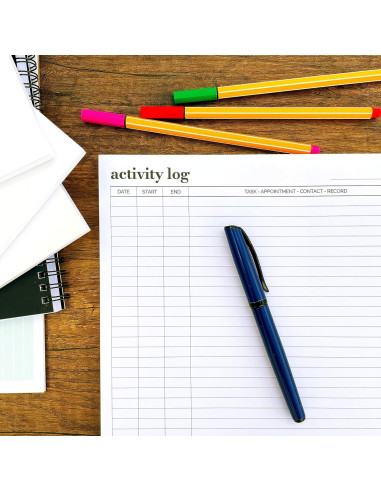 Bloc de Notas de Registro de Actividades HADIGU Carta 50 Hojas