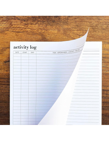 Bloc de Notas de Registro de Actividades HADIGU Carta 50 Hojas