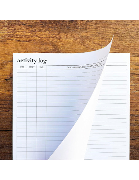 Bloc de Notas de Registro de Actividades HADIGU Carta 50 Hojas