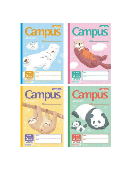 Cuaderno KOKUYO Campus 30 Hojas Fácil de Borrar Semi-B5 Animales Cuaderno KOKUYO Campus 30 Hojas Fácil de Borrar Semi-B5 Animales