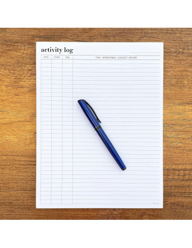 Bloc de Notas de Registro de Actividades HADIGU Carta 50 Hojas