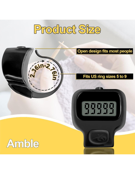 Contador Clicker Amble, Paquete de 6, Digital, 5 Dígitos