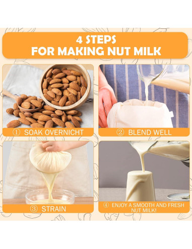 Paquete de 10 bolsas de leche de nuez Chielor - Algodón orgánico