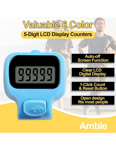 Contador Clicker Amble, Paquete de 6, Digital, 5 Dígitos