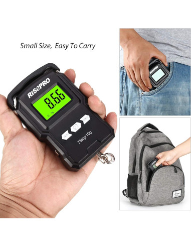 Balanza Digital RISEPRO 75Kg con Regla Retráctil 39"