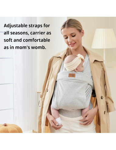 Fular Portabebés Algodón vrbabies Rayas Grises Ajustable