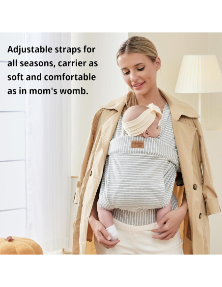 Fular Portabebés Algodón vrbabies Rayas Grises Ajustable