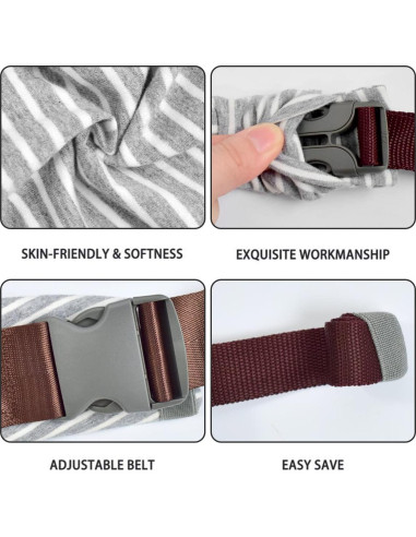 Fular Portabebés Algodón vrbabies Rayas Grises Ajustable