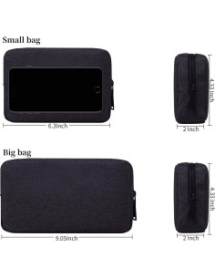 Organizador de Accesorios Electrónicos Dealcase - 2 Piezas Negro 2