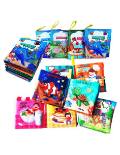 Libros de Tela Suave AMINFUN para Bebés - Paquete de 4