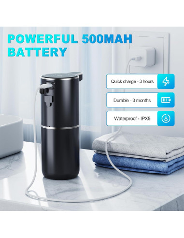 Dispensador Automático de Jabón Espumoso Amyzavls 380ml USB