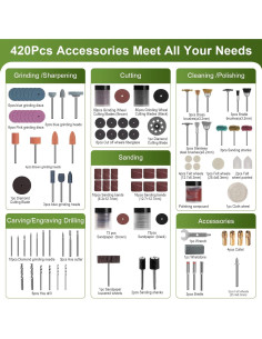Kit de Accesorios para Herramienta Rotativa PHALANX 420 Pcs 2