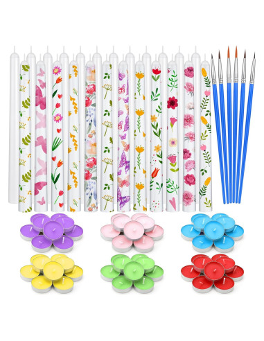 Kit de Pintura de Velas DIY MTLEE 78 Piezas Multicolor