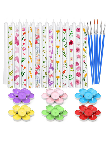 Kit de Pintura de Velas DIY MTLEE 78 Piezas Multicolor